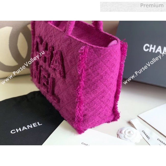 Chanel Wool Tweed Medium Zipped Shopping Bag AS0976 Purple 2019 (JY-20040331)