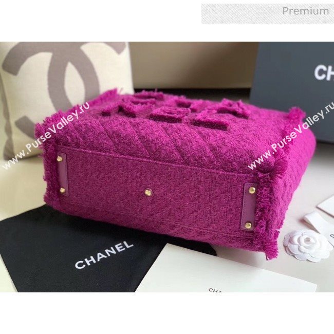 Chanel Wool Tweed Medium Zipped Shopping Bag AS0976 Purple 2019 (JY-20040331)