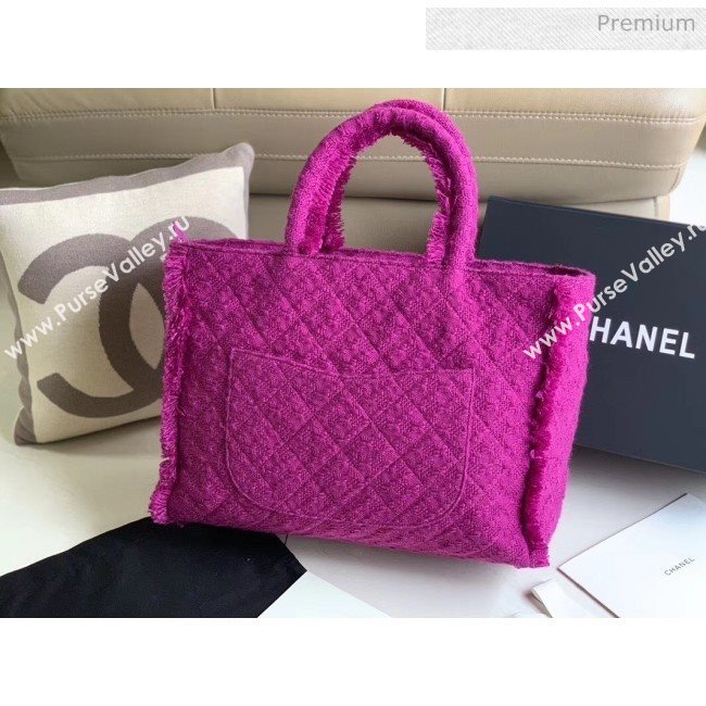 Chanel Wool Tweed Medium Zipped Shopping Bag AS0976 Purple 2019 (JY-20040331)