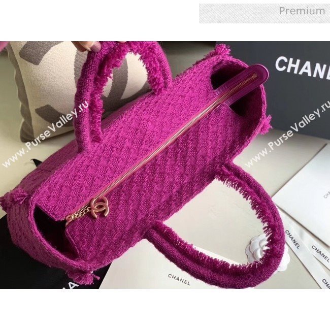 Chanel Wool Tweed Medium Zipped Shopping Bag AS0976 Purple 2019 (JY-20040331)