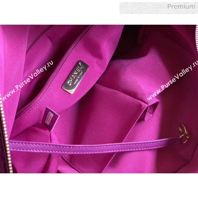 Chanel Wool Tweed Medium Zipped Shopping Bag AS0976 Purple 2019 (JY-20040331)