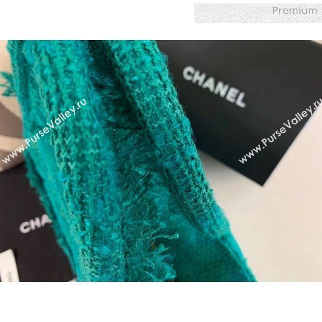 Chanel Wool Tweed Medium Zipped Shopping Bag AS0976 Green 2019 (JY-20040332)