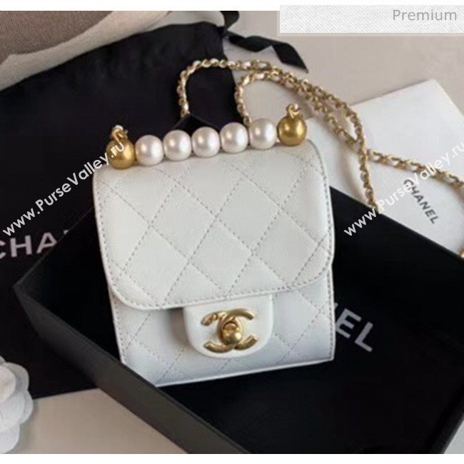 Chanel Imitation Pearls Square Clutch with Chain Bag AP0997 White 2020 (JY-20040313)
