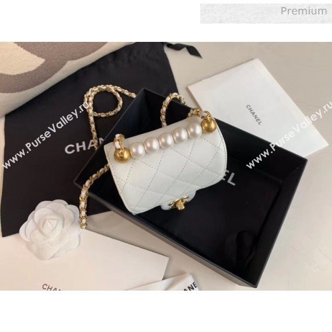 Chanel Imitation Pearls Square Clutch with Chain Bag AP0997 White 2020 (JY-20040313)
