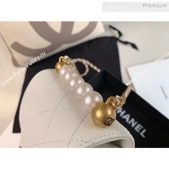 Chanel Imitation Pearls Square Clutch with Chain Bag AP0997 White 2020 (JY-20040313)