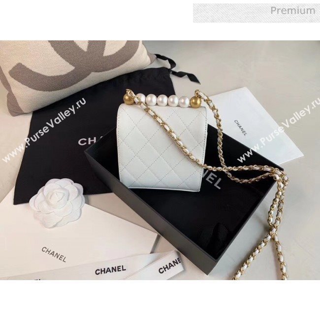 Chanel Imitation Pearls Square Clutch with Chain Bag AP0997 White 2020 (JY-20040313)