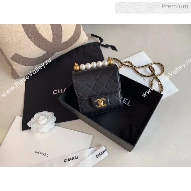 Chanel Imitation Pearls Square Clutch with Chain Bag AP0997 Black 2020 (JY-20040314)