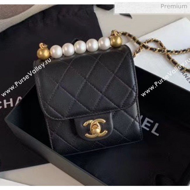 Chanel Imitation Pearls Square Clutch with Chain Bag AP0997 Black 2020 (JY-20040314)