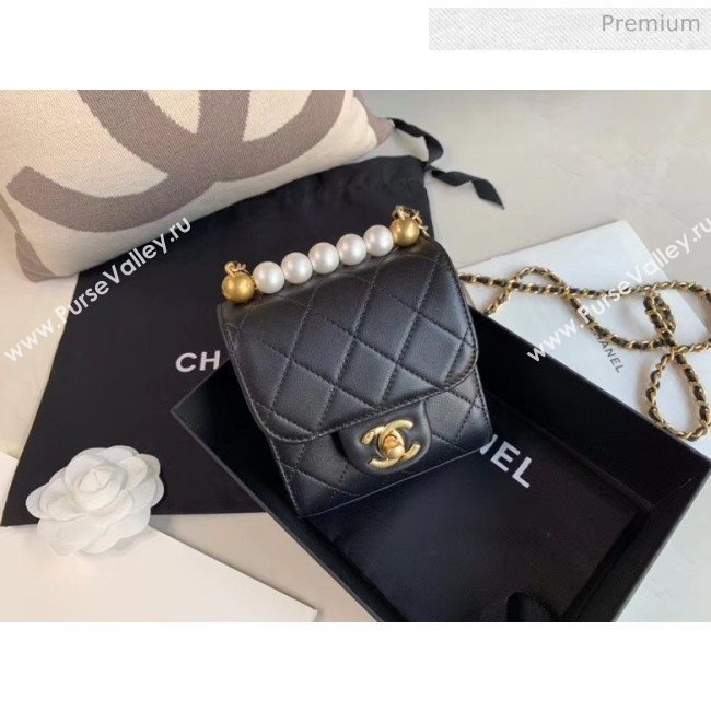 Chanel Imitation Pearls Square Clutch with Chain Bag AP0997 Black 2020 (JY-20040314)