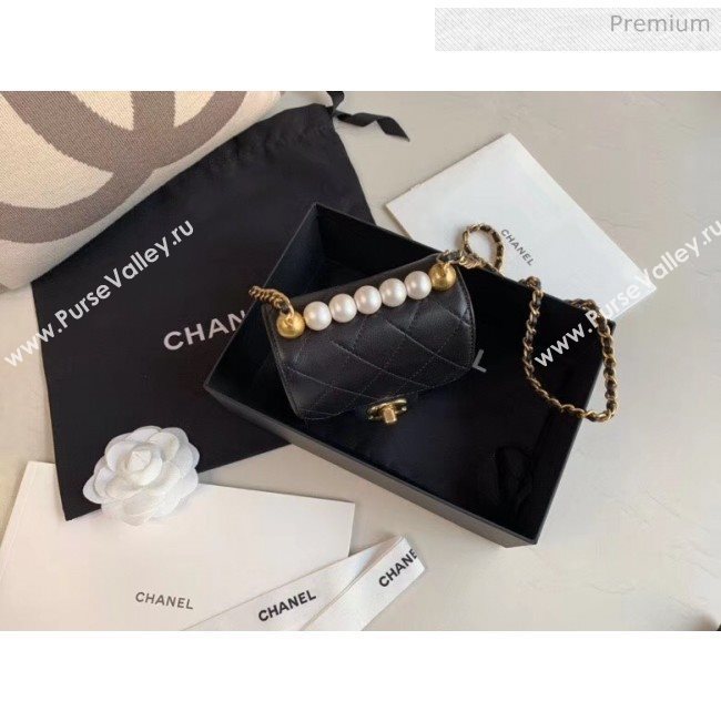 Chanel Imitation Pearls Square Clutch with Chain Bag AP0997 Black 2020 (JY-20040314)