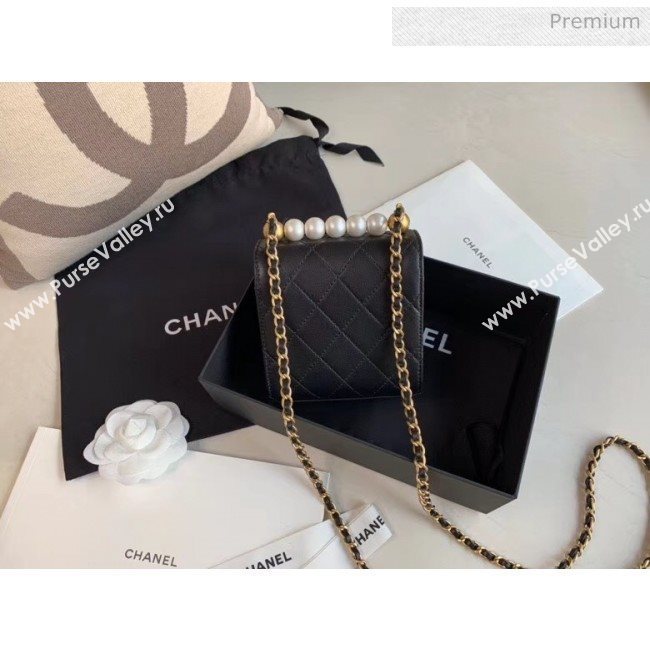 Chanel Imitation Pearls Square Clutch with Chain Bag AP0997 Black 2020 (JY-20040314)