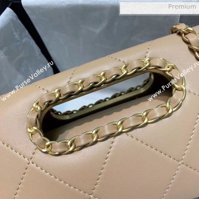 Chanel Gold-Tone Metal Chain Small Flap Bag AS1466 Apricot 2020 (JY-20040315)