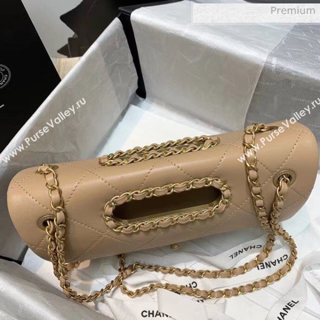 Chanel Gold-Tone Metal Chain Small Flap Bag AS1466 Apricot 2020 (JY-20040315)