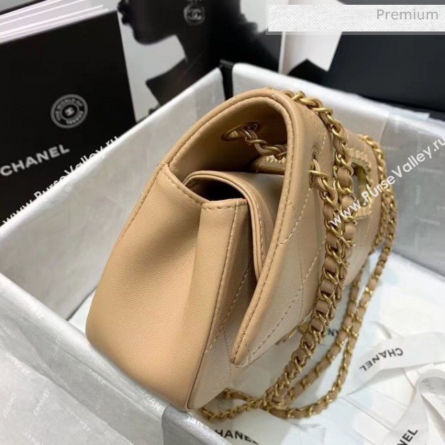 Chanel Gold-Tone Metal Chain Small Flap Bag AS1466 Apricot 2020 (JY-20040315)