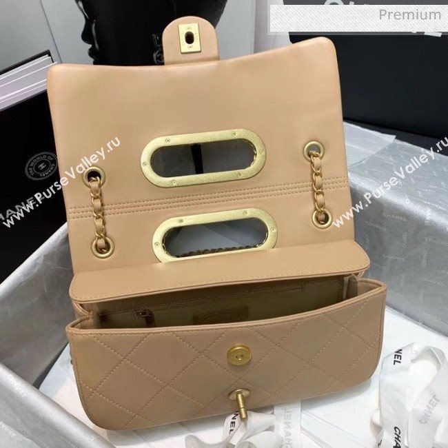 Chanel Gold-Tone Metal Chain Small Flap Bag AS1466 Apricot 2020 (JY-20040315)