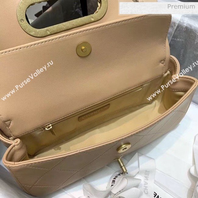 Chanel Gold-Tone Metal Chain Small Flap Bag AS1466 Apricot 2020 (JY-20040315)