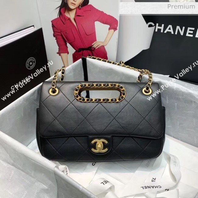Chanel Gold-Tone Metal Chain Small Flap Bag AS1466 Black 2020 (JY-20040316)
