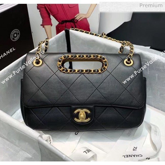 Chanel Gold-Tone Metal Chain Small Flap Bag AS1466 Black 2020 (JY-20040316)