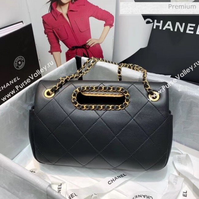 Chanel Gold-Tone Metal Chain Small Flap Bag AS1466 Black 2020 (JY-20040316)