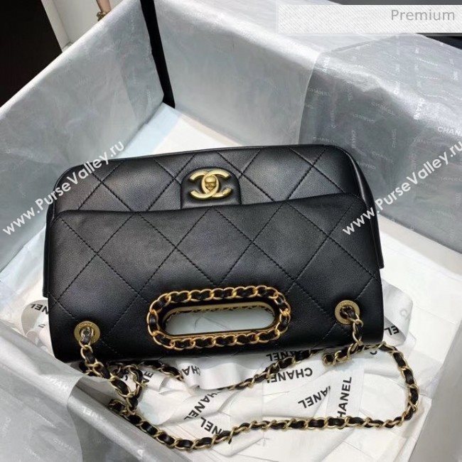 Chanel Gold-Tone Metal Chain Small Flap Bag AS1466 Black 2020 (JY-20040316)