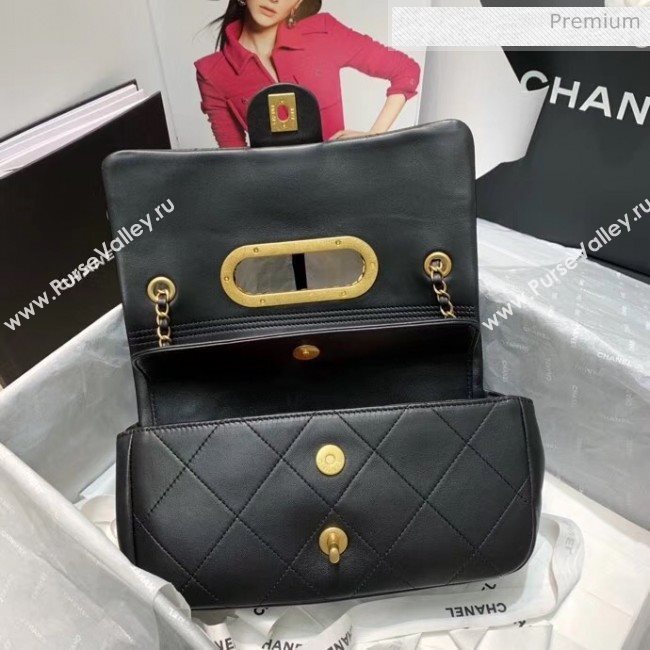 Chanel Gold-Tone Metal Chain Small Flap Bag AS1466 Black 2020 (JY-20040316)