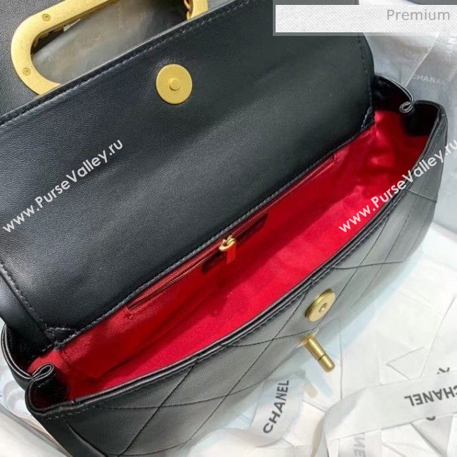 Chanel Gold-Tone Metal Chain Small Flap Bag AS1466 Black 2020 (JY-20040316)