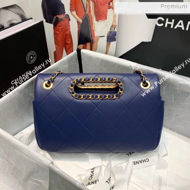 Chanel Gold-Tone Metal Chain Small Flap Bag AS1466 Blue 2020 (JY-20040317)