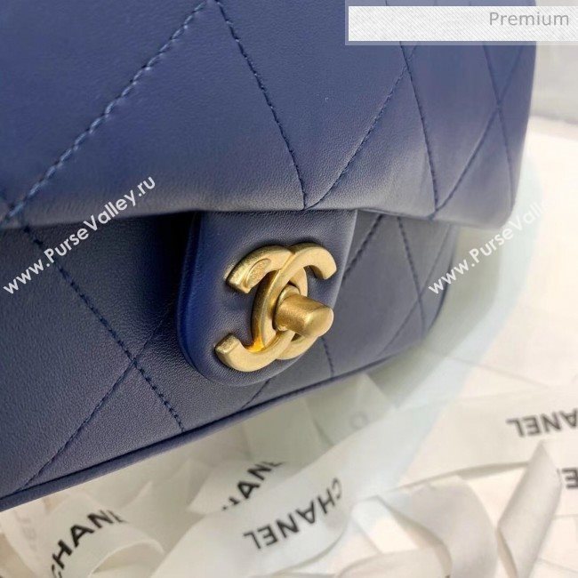 Chanel Gold-Tone Metal Chain Small Flap Bag AS1466 Blue 2020 (JY-20040317)