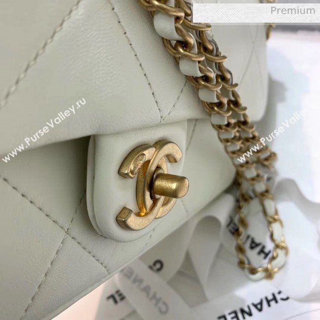 Chanel Gold-Tone Metal Chain Small Flap Bag AS1466 White 2020 (JY-20040318)