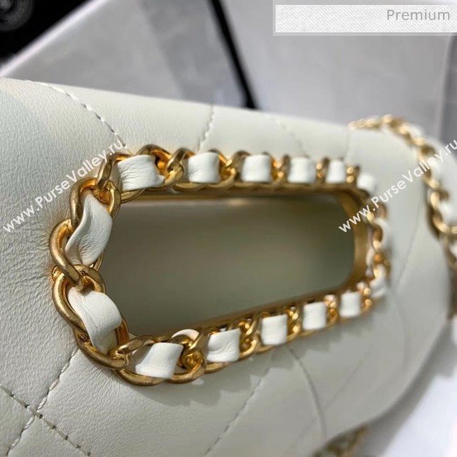 Chanel Gold-Tone Metal Chain Small Flap Bag AS1466 White 2020 (JY-20040318)