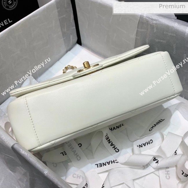 Chanel Gold-Tone Metal Chain Small Flap Bag AS1466 White 2020 (JY-20040318)