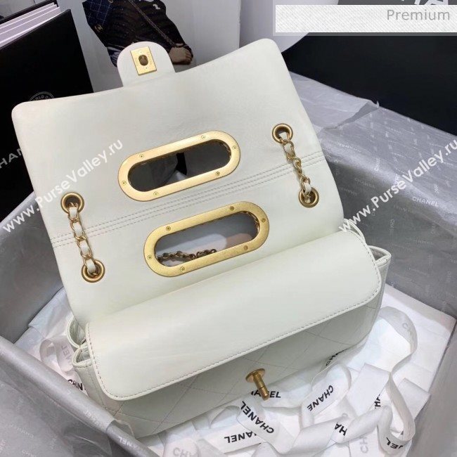 Chanel Gold-Tone Metal Chain Small Flap Bag AS1466 White 2020 (JY-20040318)