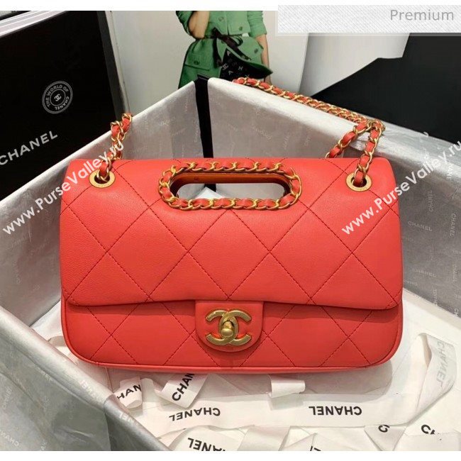 Chanel Gold-Tone Metal Chain Small Flap Bag AS1466 Red 2020 (JY-20040319)