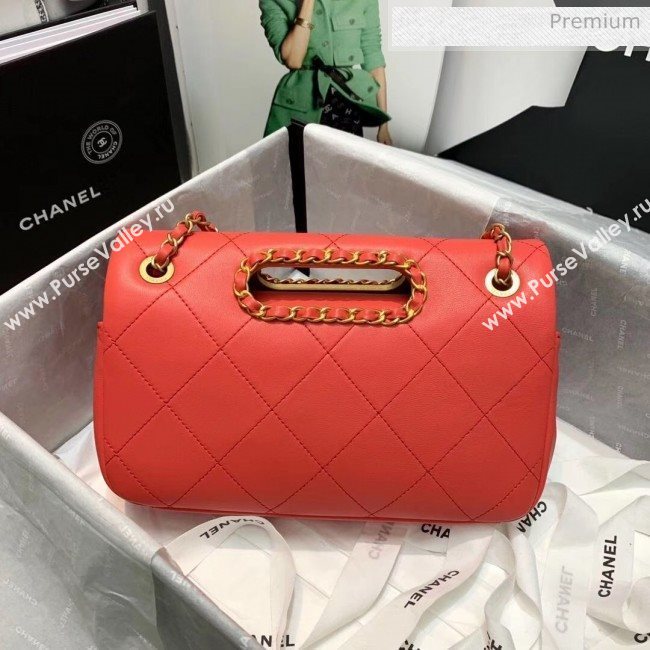 Chanel Gold-Tone Metal Chain Small Flap Bag AS1466 Red 2020 (JY-20040319)