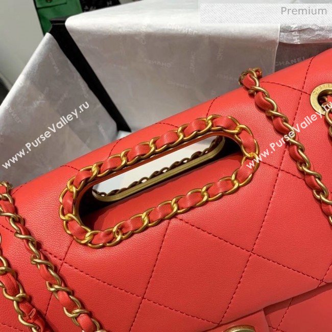 Chanel Gold-Tone Metal Chain Small Flap Bag AS1466 Red 2020 (JY-20040319)