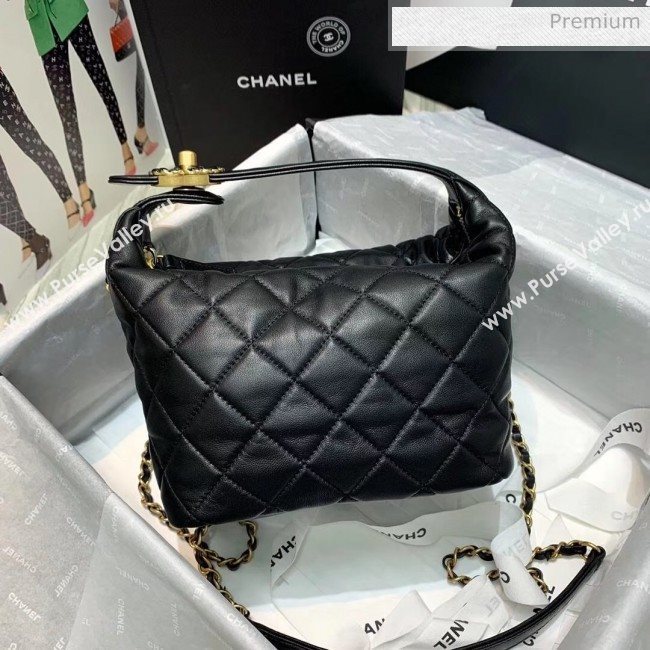 Chanel Quilted Leather Large Hobo Bag With Gold-Tone Metal AS1747 Black 2020 (AFEI-20040320)