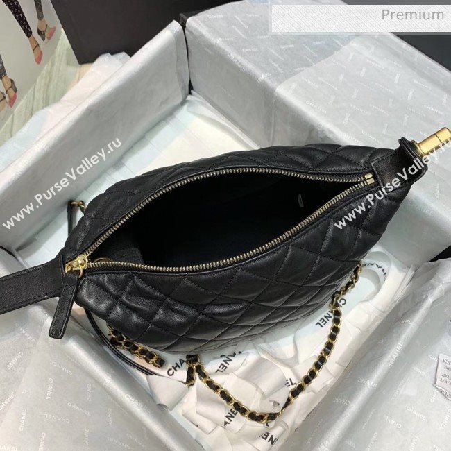 Chanel Quilted Leather Large Hobo Bag With Gold-Tone Metal AS1747 Black 2020 (AFEI-20040320)