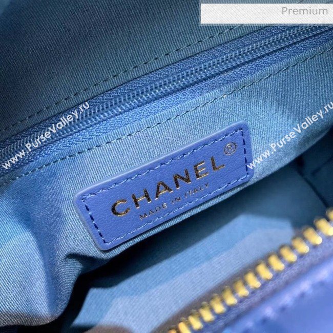 Chanel Quilted Leather Large Hobo Bag With Gold-Tone Metal AS1747 Blue 2020 (AFEI-20040321)