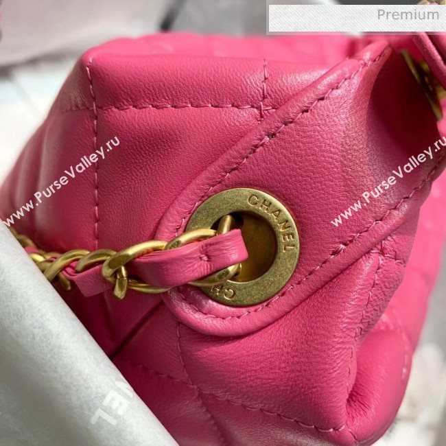 Chanel Quilted Leather Large Hobo Bag With Gold-Tone Metal AS1747 Rosy 2020 (AFEI-20040322)