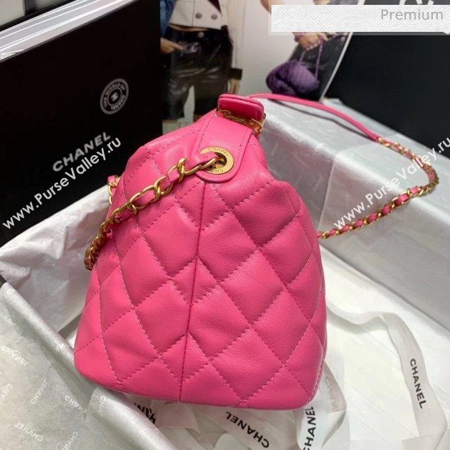 Chanel Quilted Leather Large Hobo Bag With Gold-Tone Metal AS1747 Rosy 2020 (AFEI-20040322)