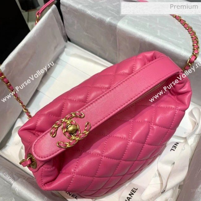 Chanel Quilted Leather Large Hobo Bag With Gold-Tone Metal AS1747 Rosy 2020 (AFEI-20040322)