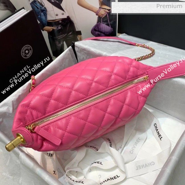 Chanel Quilted Leather Large Hobo Bag With Gold-Tone Metal AS1747 Rosy 2020 (AFEI-20040322)