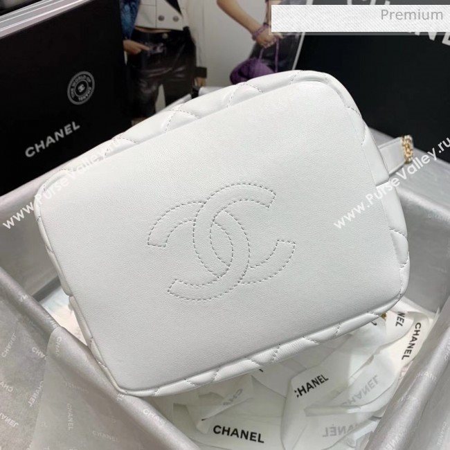 Chanel Quilted Leather Large Hobo Bag With Gold-Tone Metal AS1747 White 2020 (AFEI-20040323)