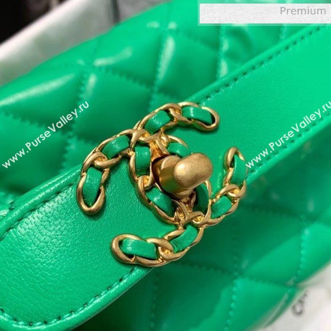 Chanel Quilted Leather Large Hobo Bag With Gold-Tone Metal AS1747 Green 2020 (AFEI-20040325)