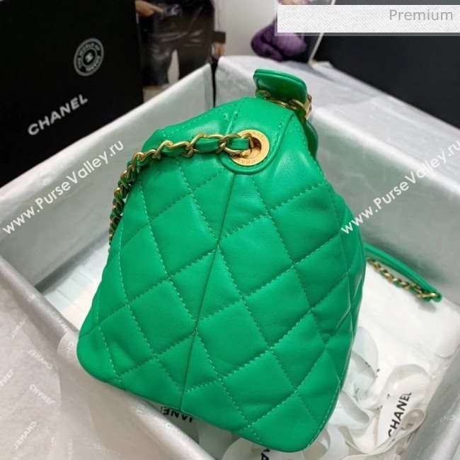 Chanel Quilted Leather Large Hobo Bag With Gold-Tone Metal AS1747 Green 2020 (AFEI-20040325)