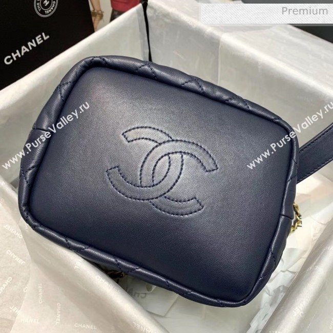 Chanel Quilted Leather Large Hobo Bag With Gold-Tone Metal AS1747 Navy Blue 2020 (AFEI-20040324)