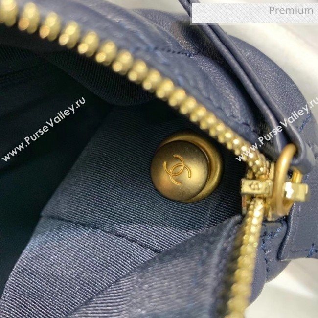 Chanel Quilted Leather Large Hobo Bag With Gold-Tone Metal AS1747 Navy Blue 2020 (AFEI-20040324)