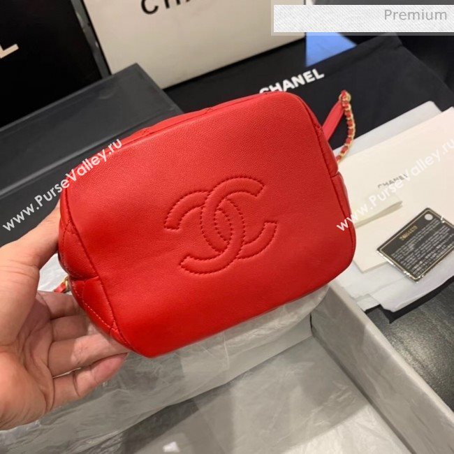 Chanel Quilted Leather Small Hobo Bag With Gold-Tone Metal AS1745 Red 2020 (KS-20040330)