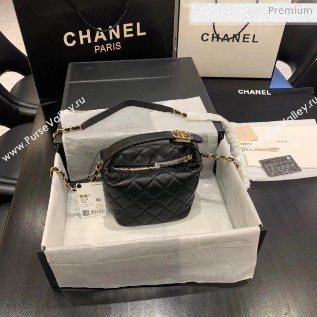 Chanel Quilted Leather Small Hobo Bag With Gold-Tone Metal AS1745 Black 2020 (KS-20040326)