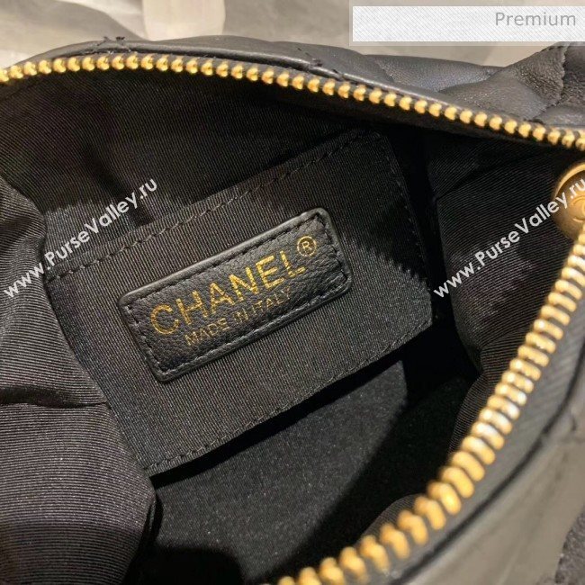 Chanel Quilted Leather Small Hobo Bag With Gold-Tone Metal AS1745 Black 2020 (KS-20040326)